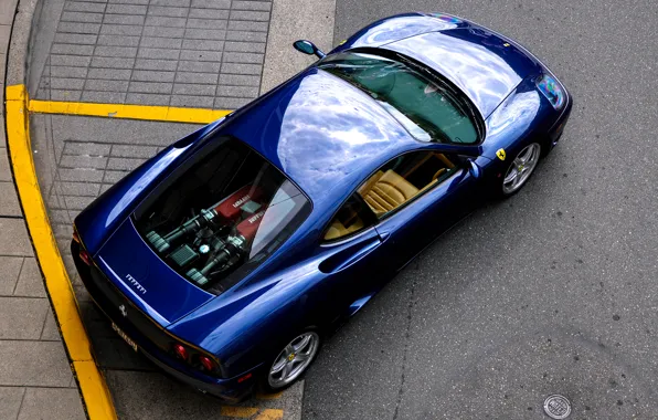 Road, blue, top, Ferrari, Ferrari, 360, road, blue
