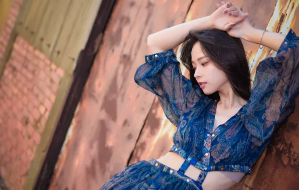 Wallpaper pose, girl, Asian