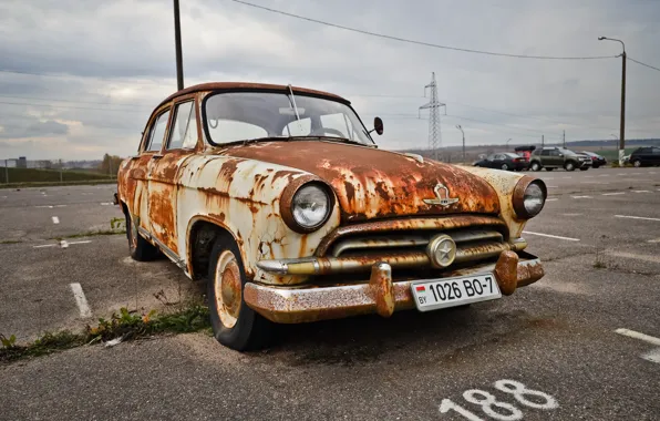 USSR, GAZ 21, Rusty Volga 21, rusty car