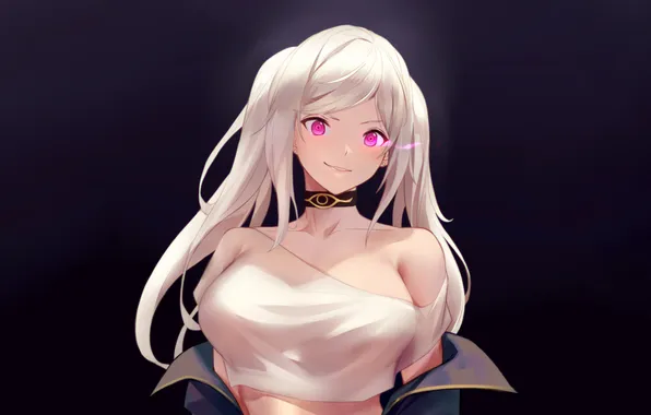 Girl, sexy, cleavage, blouse, long hair, boobs, anime, beautiful