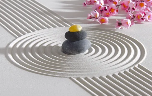 Energy, flowers, stone, Japan, garden, Japan, stone, Zen