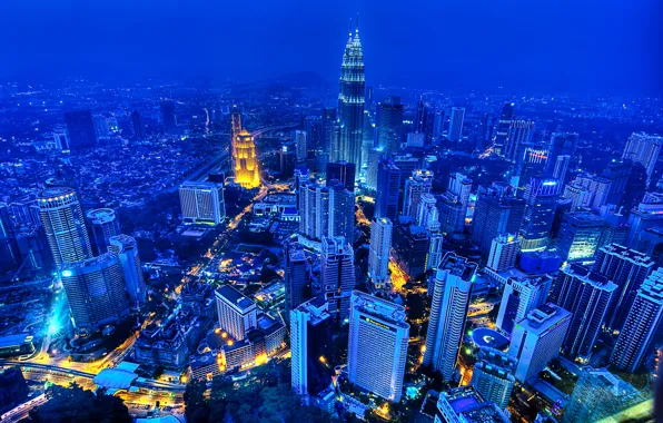 Summer, night, the city, Malaysia, Kuala Lumpur