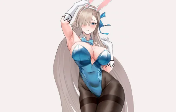 Girl, hot, sexy, boobs, blue, anime, pretty, breasts