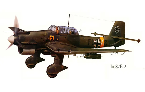 Picture the plane, war, figure, bomber, Germany, YU-87B-2