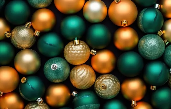 Background, balls, New Year, Christmas, silver, golden, new year, happy