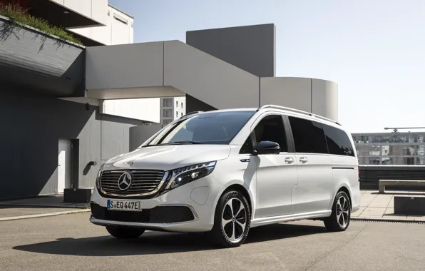 White, Mercedes-Benz, van, EQV, electric concept