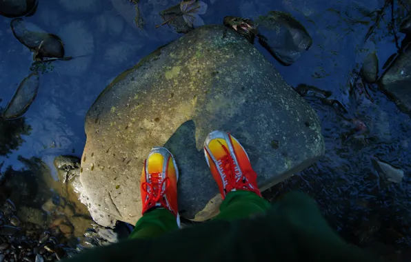 Water, river, Wallpaper, river, sneakers, stone, water, walpappers