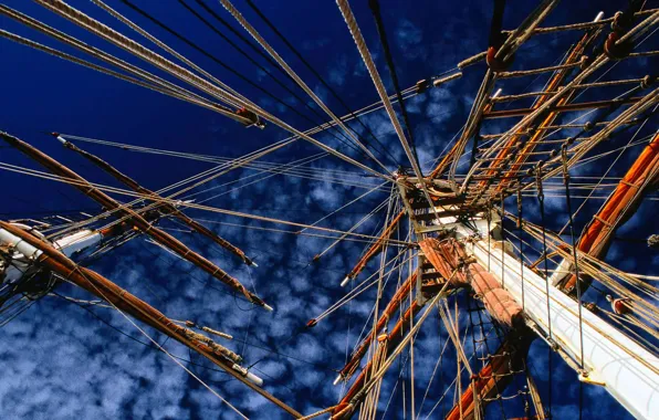 Sailboat, rope, mast, ray