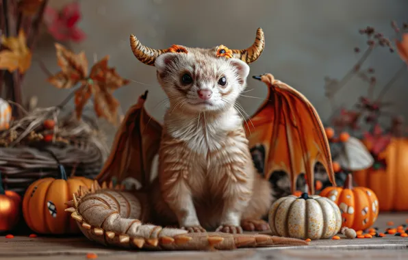 Autumn, look, pose, holiday, outfit, pumpkin, pumpkin, Halloween