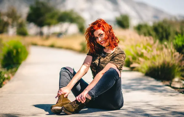 Road, girl, Tania
