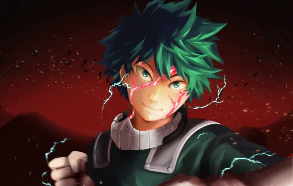 Look, power, anime, art, Zipper, Boku no Hero Academy, My hero Academy, Midori Isuku