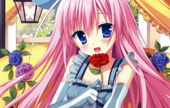 Wallpaper kawaii, girl, rose, flower, anime, pretty, blonde, sugoi for ...
