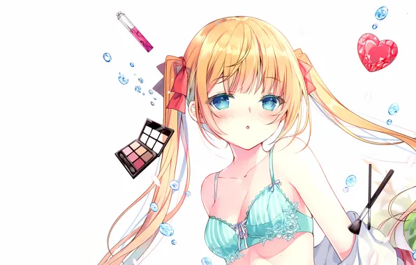 Picture girl, sexy, lingerie, bra, cleavage, long hair, boobs, anime