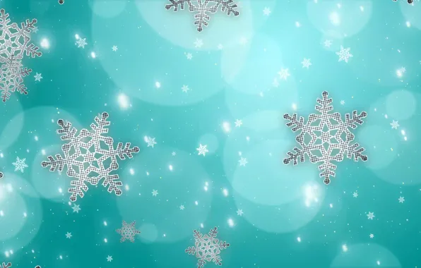 Wallpaper circles, blue, snowflakes, background