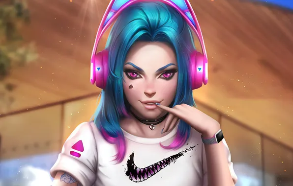 Art, Nike, League of Legends, LoL, Jinx