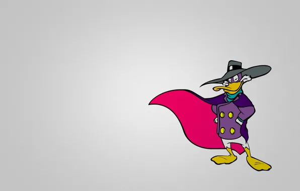 Picture purple, minimalism, Drake, Darkwing Duck, black cloak
