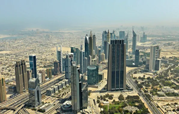 Haze, Dubai, skyscrapers, UAE