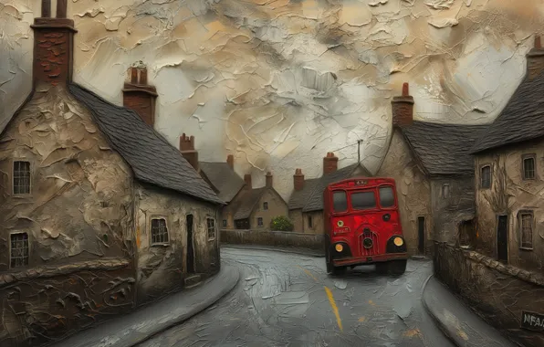 Road, the sky, red, pipe, building, home, highway, houses