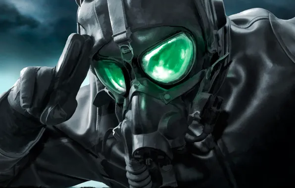 Picture art, glasses, gas mask, pilot, comic, romance of the Apocalypse, romantically apocalyptic, leather jacket