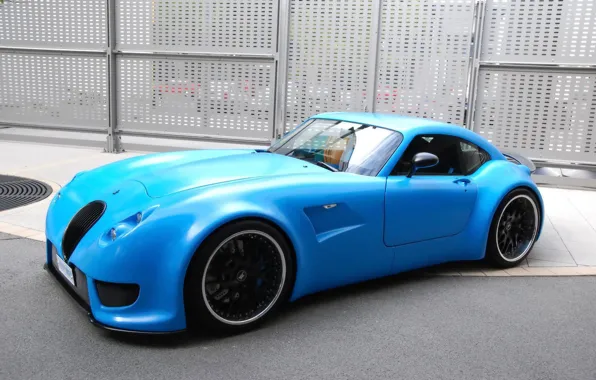 Picture blue, black, car, drives