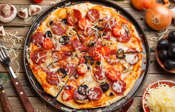 Pizza, tomato, filling
