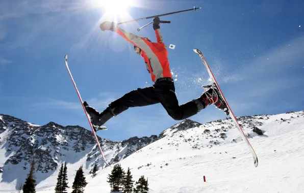 SNOW, FLIGHT, SKIER, TOPS