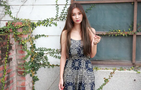 Look, girl, hair, dress, Asian