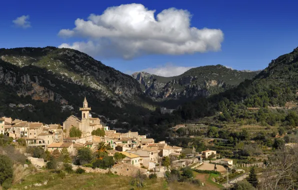 Wallpaper Valldemossa, Spain, the city, mountains