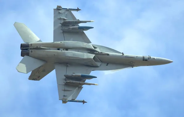 The sky, The plane, Boeing, attack, Deck, Fighter-bomber, American, F/A-18 Super Hornet
