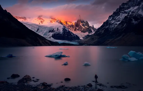 Mountain, patagonia, Cerro Torre, Before sunrise