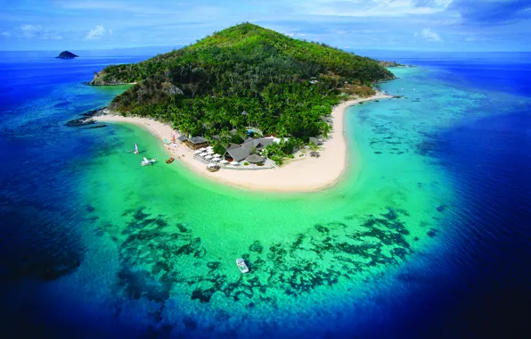 Forest, tropics, the ocean, rocks, island, Paradise, the hotel, exotic