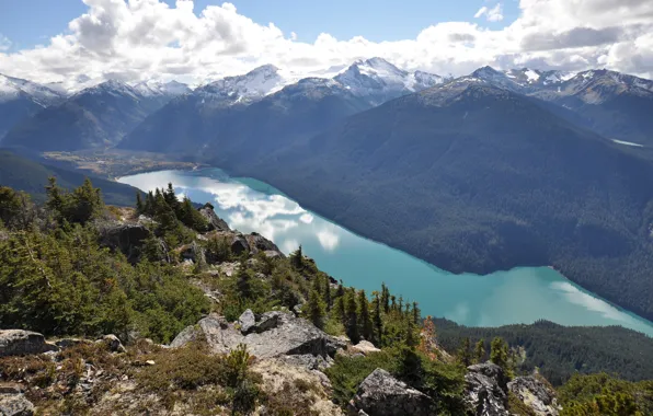 Picture the sky, clouds, mountains, lake, Canada, Canada, British Columbia, Whistler