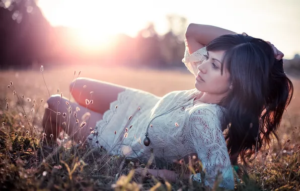 Girl, pose, background, Amanda