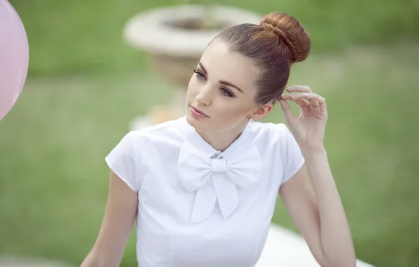 Girl, arrows, hairstyle, bow