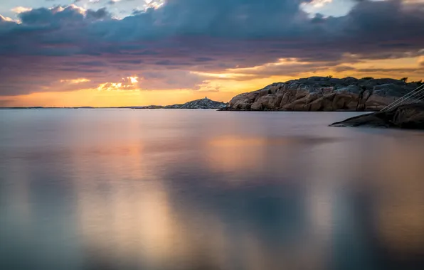 Sea, landscape, nature, dawn