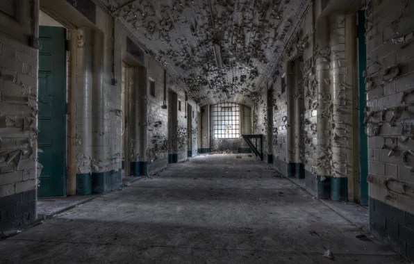 Interior, corridor, prison