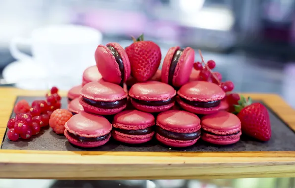 Cookies, currants, cakes, sweet, macaron