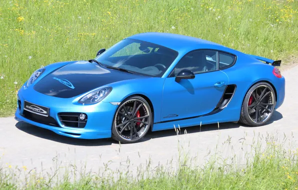 Car, machine, Porsche, Cayman, blue, tuning, SpeedART, SP81-CR