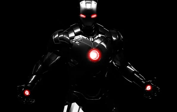 Picture dark, robot, background, marvel, comics, iron man, dark iron man