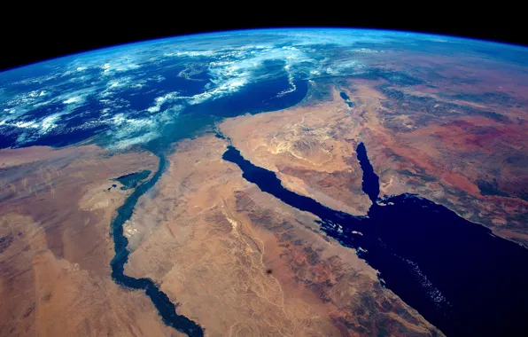Space, earth, Egypt, Africa