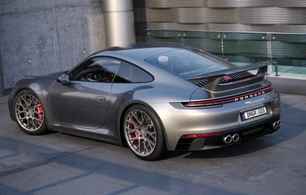Auto, 911, Porsche, Machine, Grey, Auto, Render, Porsche 911