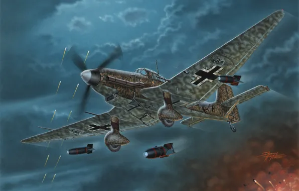 Ju-87, Air force, Dive bomber, Combat aircraft, Ju-87D