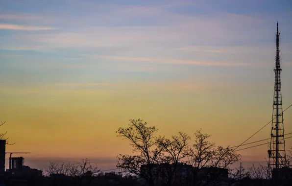 Roof, sunset, The city, View, Rostov-on-don