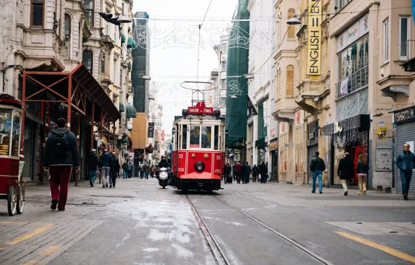 People, street, home, tram