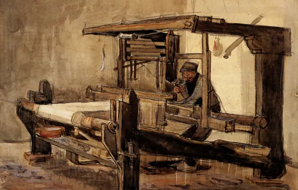 Picture hard worker, Weaver, Vincent van Gogh