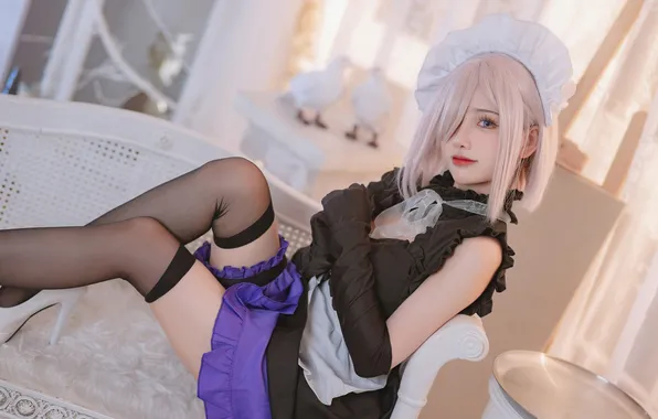Girl, sweetheart, model, blonde, Wallpaper, Gloves, Shoes, Stockings