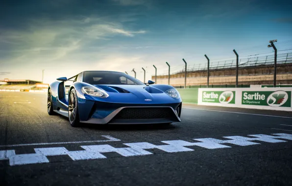 Blue, markup, track, Ford, supercar, supercar, Ford, blue