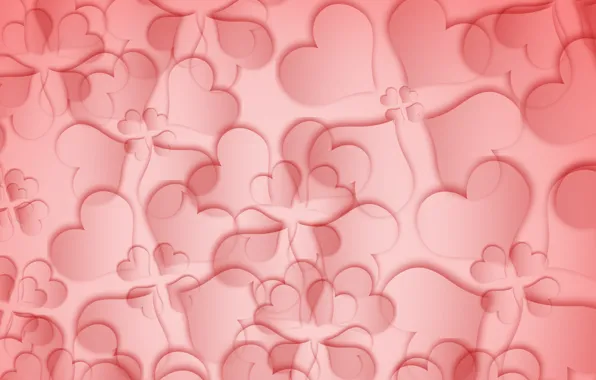 Picture red, love, flower, texture, pink, background, leafs, hearts
