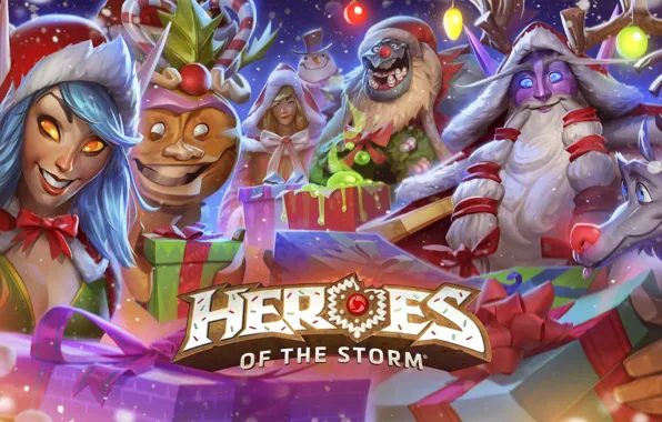 Picture New year, Blizzard, New Year, hots, Jaina, Gifts, heroes of the storm, The Malfurion Stormrage
