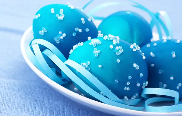 Picture blue, Easter, beads, Easter, Holidays, Eggs